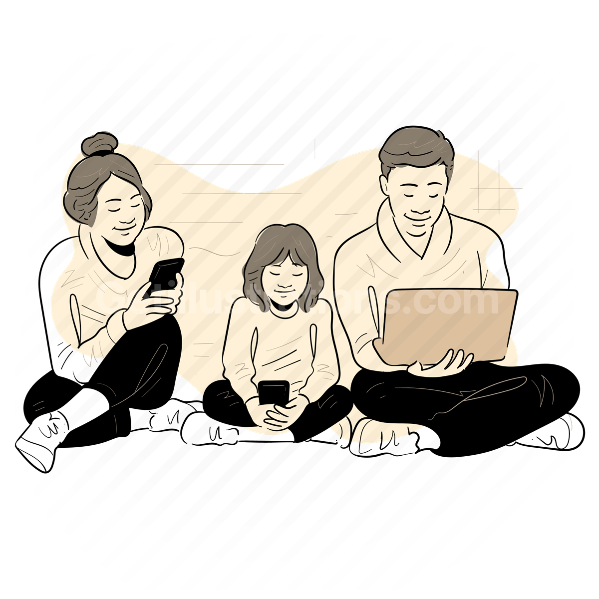 Family and Children illustration preview image